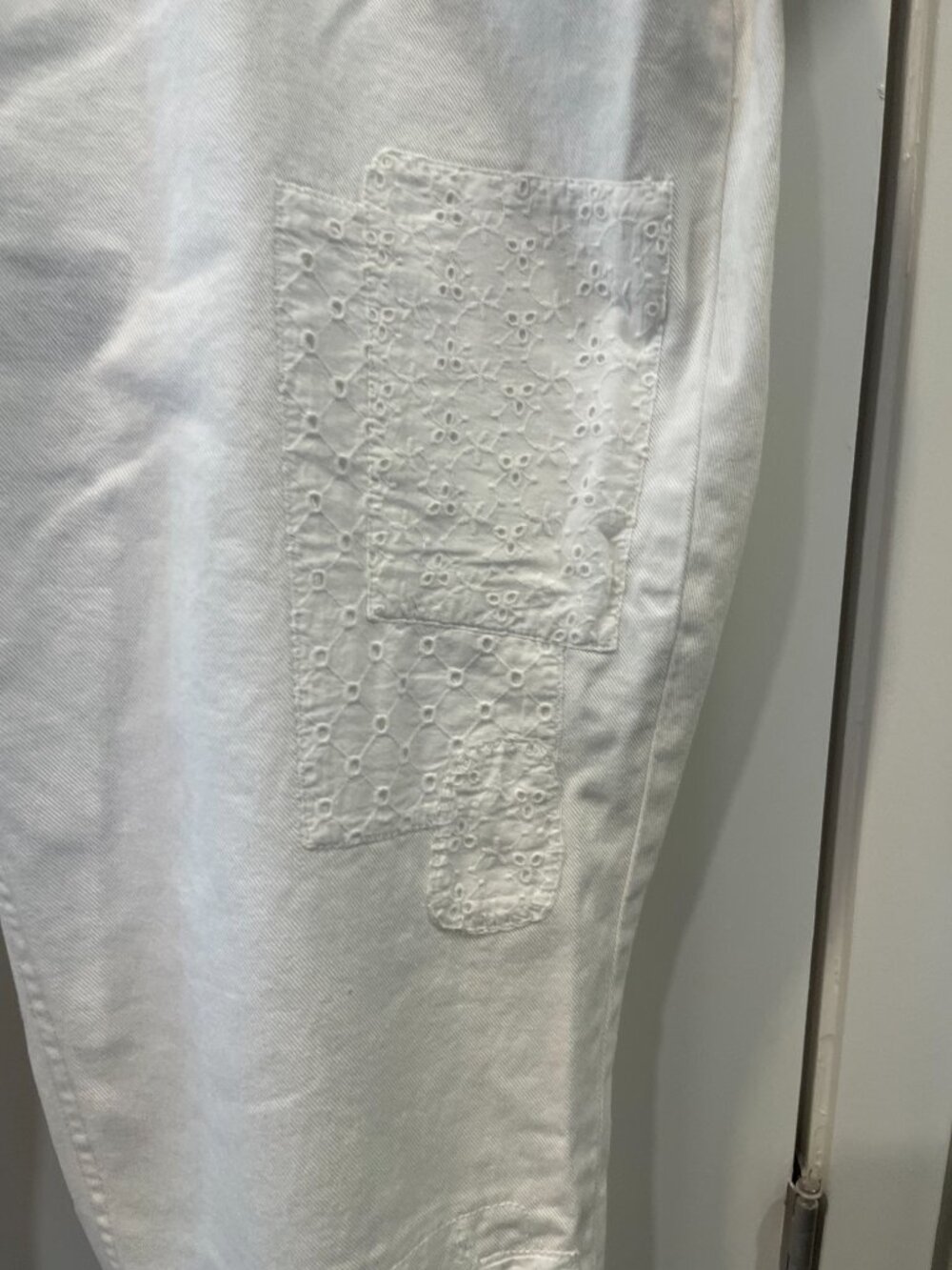 Women's New Ralph Lauren White Cotton Jeans w/Lace Details Sz 16W $195 - Picture 9 of 13